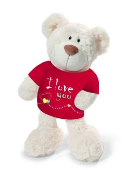 Nici 37756.1 Classic Bear Creme Mit Rotem T-Shirt "I Love You" 35cm Plüsch Schlenker -Nici 37756 1 1