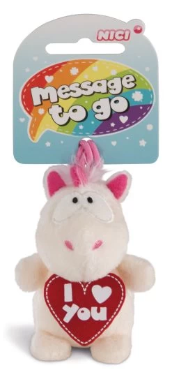 Nici 42724 Message To Go Loop 8cm Einhorn Theodor - I (Herz) You Love You