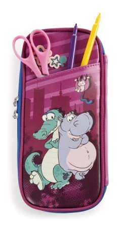 Nici 47985 Stiftmäppchen Krokodil & Nilpferd 21x10x6cm Wild Friends GREEN
