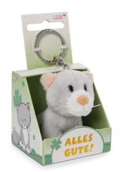 Nici 48121 Schlüsselanhänger Message Friends 6cm - Katze "Alles Gute!"