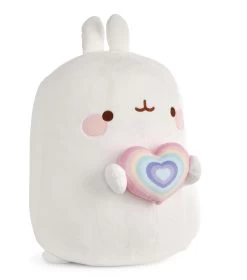 Nici 48227 Molang Mit Regenbogenherz 80cm Stretch-Plüsch Kuscheltier Kawaii