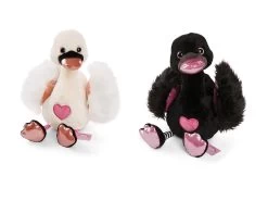 Nici 48268 + 48269 SET Zwei Schwäne 35cm Plüsch Kuscheltier Love Classics GREEN