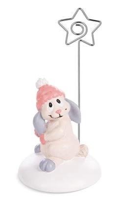 Nici 48360 Fotohalter Zettelhalter Hase Liska Polyresin Winter Friends