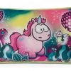 Nici 49109 Kissen Einhorn Midnight Floral & Glühwürmchen Glim Jim 43x25cm Plüsch